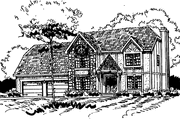 Tudor Style House Plan - 4 Beds 2.5 Baths 2690 Sq/Ft Plan #405-320 
