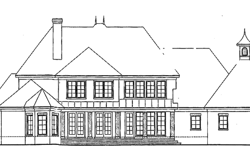Architectural House Design - Exterior - Rear Elevation for Country House Plan #952-283 - 4 bed, 4.5 bath