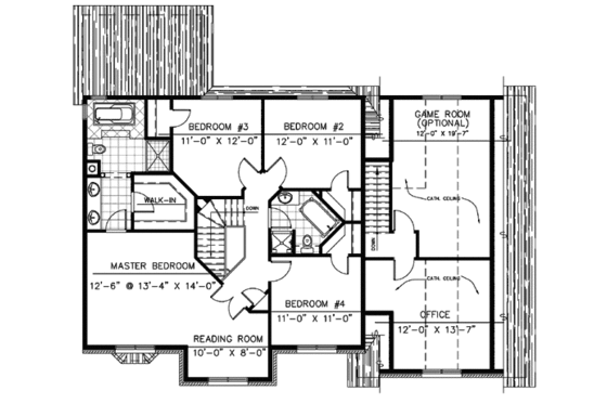Floor Plan - Upper Floor for Colonial House Plan #138-280 - 4 bed, 2.5 bath