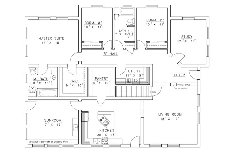 Dream House Plan - Floor Plan - Main Floor for Contemporary House Plan #117-853 - 3 bed, 2 bath