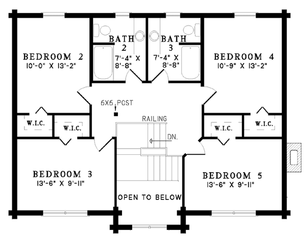 Log Style House Plan 5 Beds 3.5 Baths 2588 Sq/Ft Plan