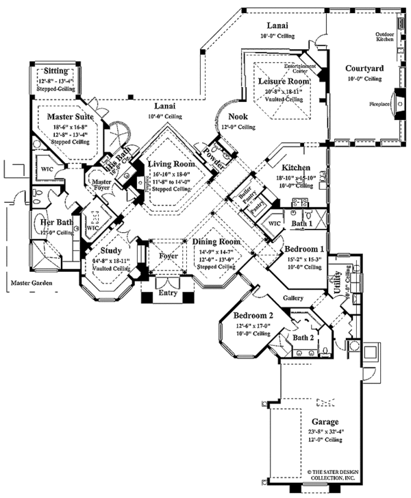 Architectural House Design - Mediterranean Floor Plan - Main Floor Plan #930-312