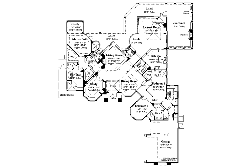 Dream House Plan - Floor Plan - Main Floor for Mediterranean House Plan #930-312 - 3 bed, 4.5 bath