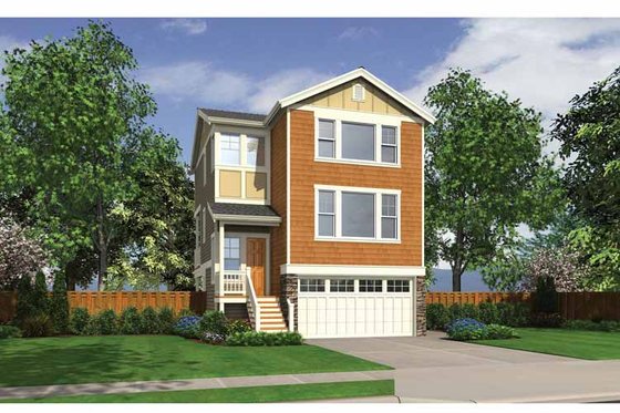 Exterior - Front Elevation 3 for Craftsman House Plan #132-558 - 4 bed, 3.5 bath