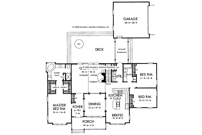 Architectural House Design - Floor Plan - Main Floor for Country House Plan #929-132 - 3 bed, 2 bath