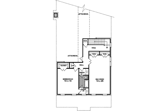 Floor Plan - Upper Floor for Colonial House Plan #81-442 - 3 bed, 3 bath