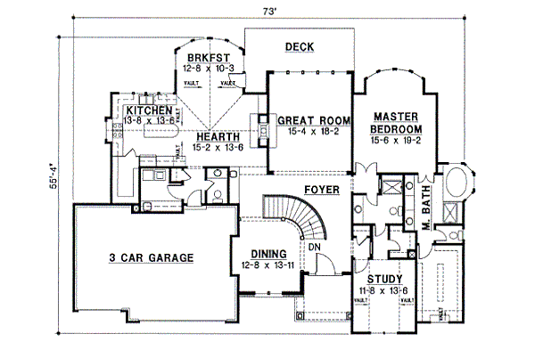 Traditional Floor Plan - Main Floor Plan #67-385
