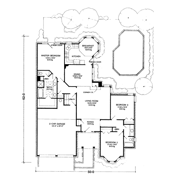 House Plan Design - European Floor Plan - Main Floor Plan #410-287