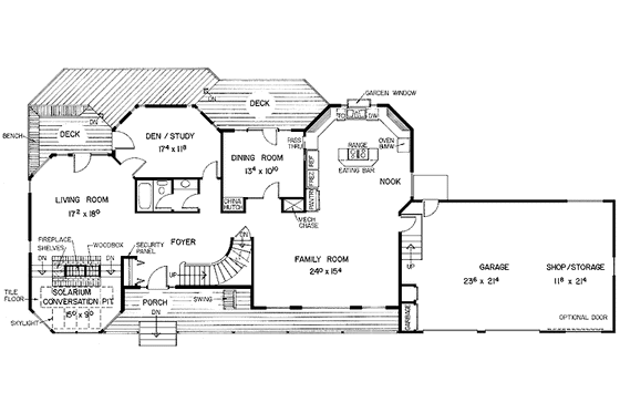 Floor Plan - Main Floor for Traditional House Plan #60-991 - 4 bed, 3 bath