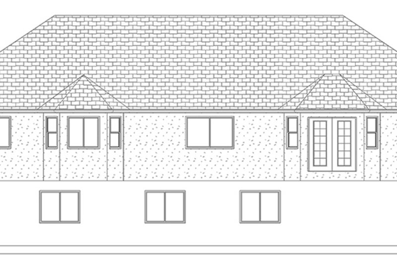Architectural House Design - Exterior - Rear Elevation 1 for Ranch House Plan #1060-35 - 5 bed, 3 bath