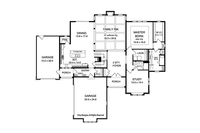 Dream House Plan - Floor Plan - Main Floor for Colonial House Plan #1010-112 - 3 bed, 3 bath