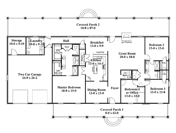 Home Plan - Country Floor Plan - Main Floor Plan #44-212