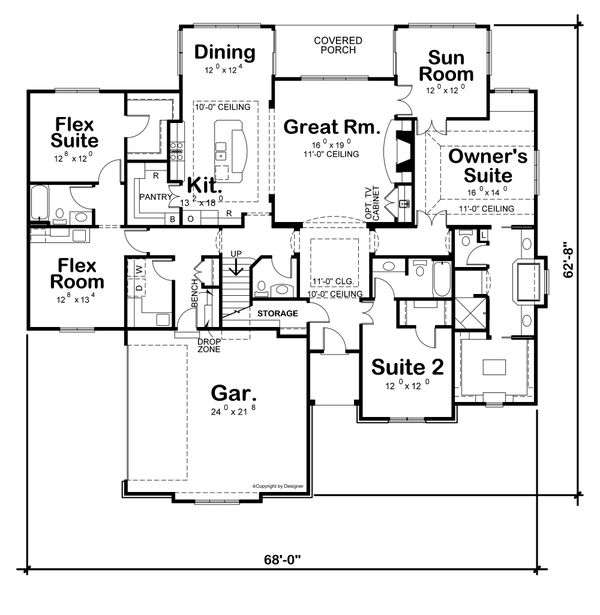 European Floor Plan - Main Floor Plan #20-2451