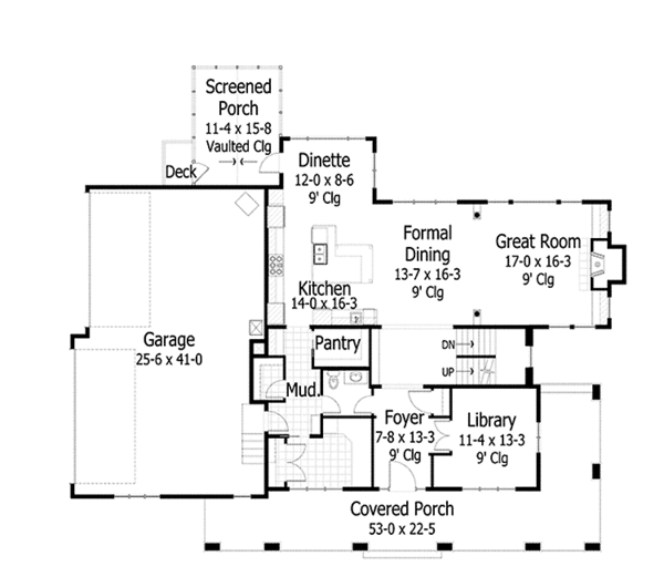 House Design - Country Floor Plan - Main Floor Plan #51-1122