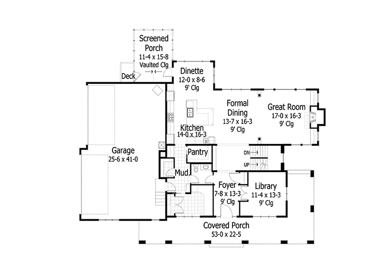 Home Plan - Floor Plan - Main Floor for Country House Plan #51-1122 - 4 bed, 3.5 bath