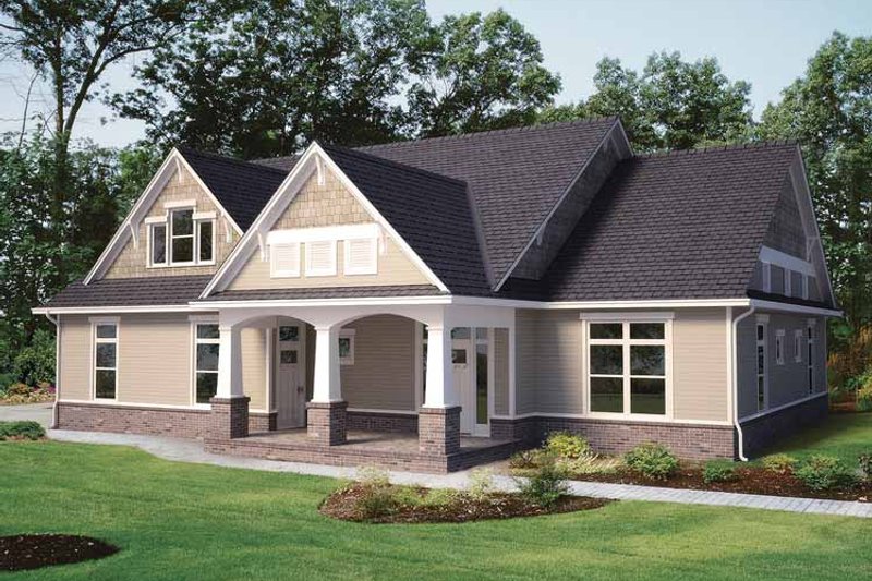 Home Plan - Exterior - Front Elevation 3 for Contemporary House Plan #11-272 - 3 bed, 3.5 bath
