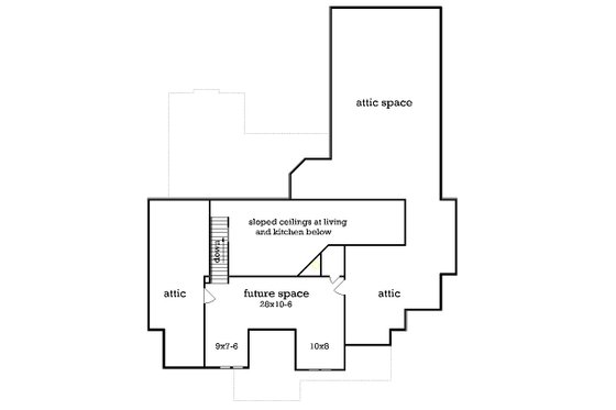 Floor Plan - Upper Floor for Craftsman House Plan #45-604 - 3 bed, 2 bath