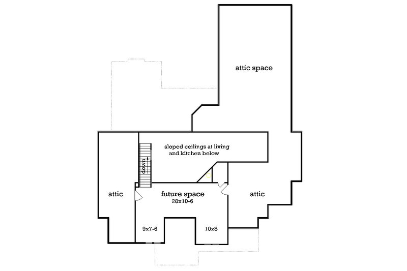 Home Plan - Floor Plan - Upper Floor for Craftsman House Plan #45-604 - 3 bed, 2 bath