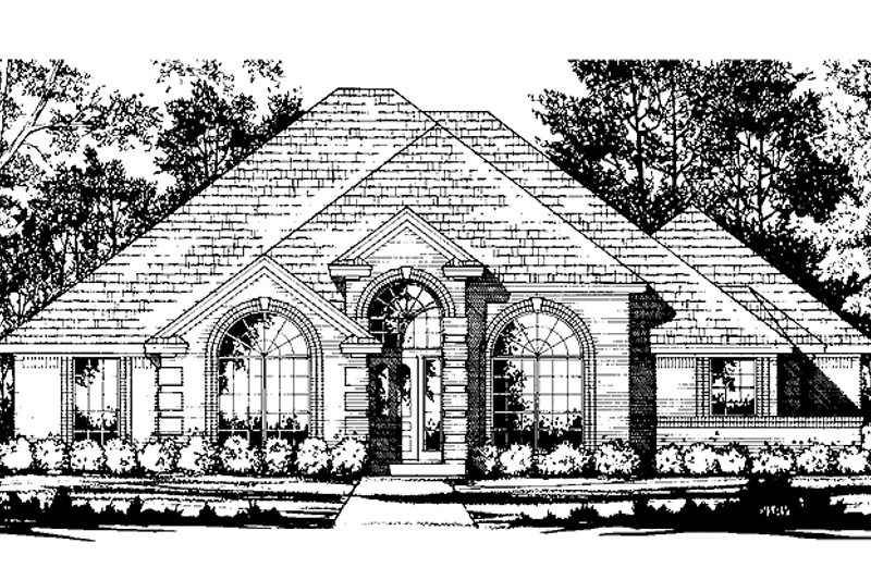 Home Plan - Exterior - Front Elevation 3 for Ranch House Plan #40-442 - 3 bed, 2 bath