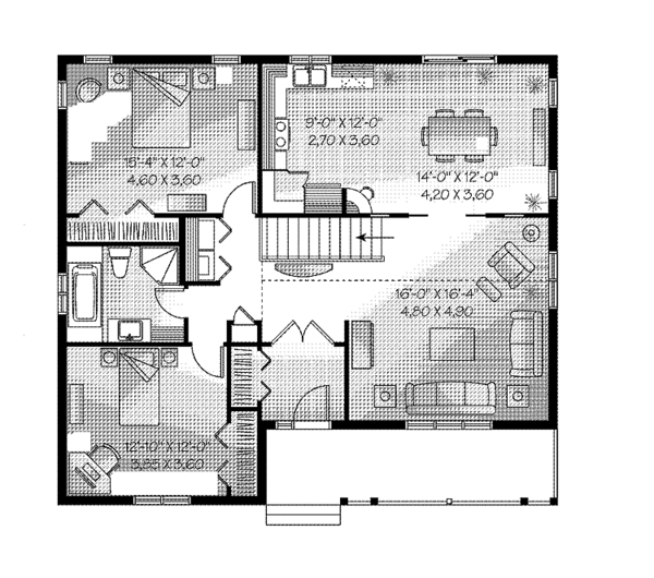 Architectural House Design - Country Floor Plan - Main Floor Plan #23-2413
