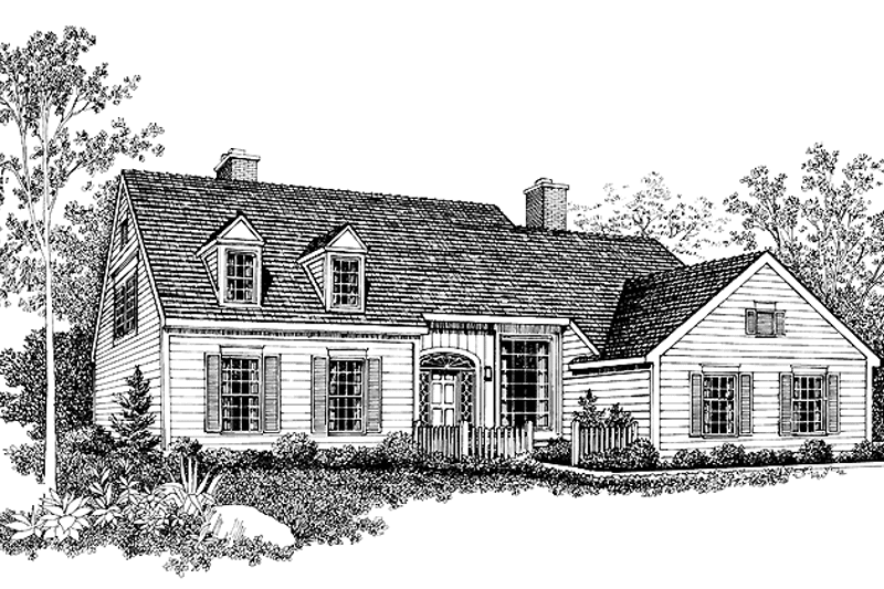 Home Plan - Exterior - Front Elevation 3 for Country House Plan #72-855 - 4 bed, 2.5 bath