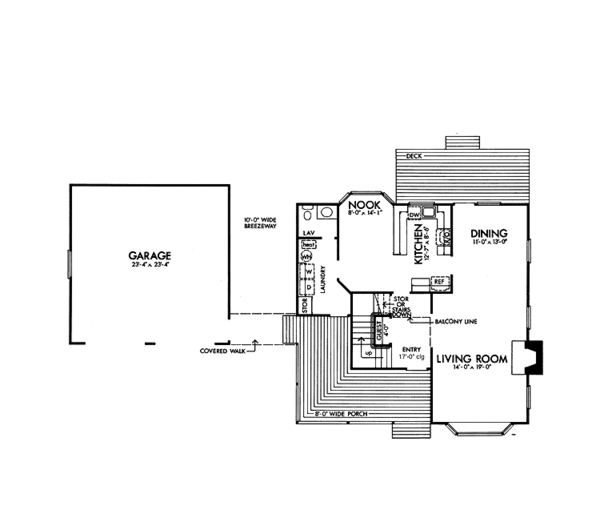 House Blueprint - Country Floor Plan - Main Floor Plan #320-1009