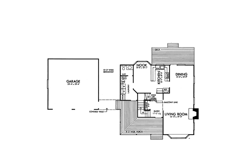 Home Plan - Floor Plan - Main Floor for Country House Plan #320-1009 - 2 bed, 2.5 bath