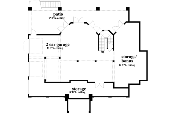 Floor Plan - Lower Floor for Mediterranean House Plan #930-170 - 3 bed, 3.5 bath