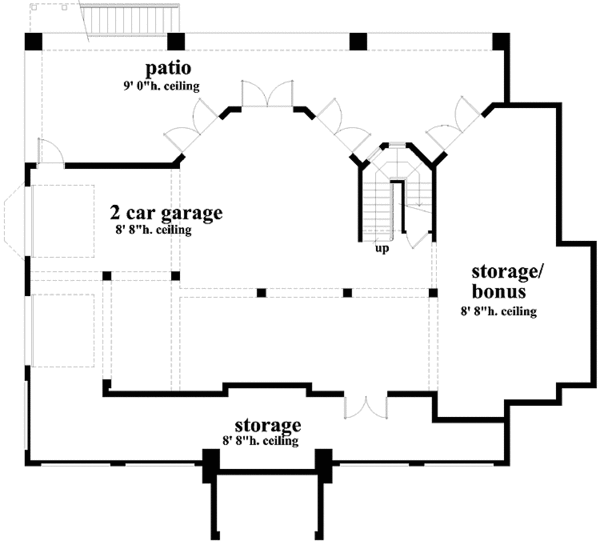 Mediterranean Floor Plan - Lower Floor Plan #930-170