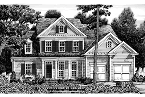 Exterior - Front Elevation 3 for Colonial House Plan #927-876 - 3 bed, 2.5 bath