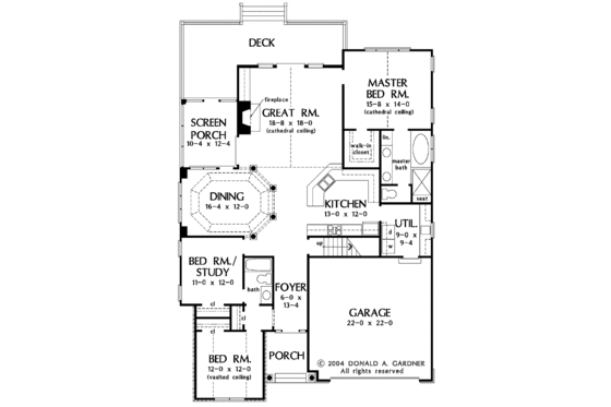 Floor Plan - Main Floor for Ranch House Plan #929-547 - 3 bed, 2 bath