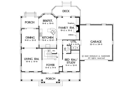 Floor Plan - Main Floor for Country House Plan #929-652 - 4 bed, 2.5 bath