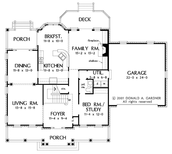 House Design - Country Floor Plan - Main Floor Plan #929-652