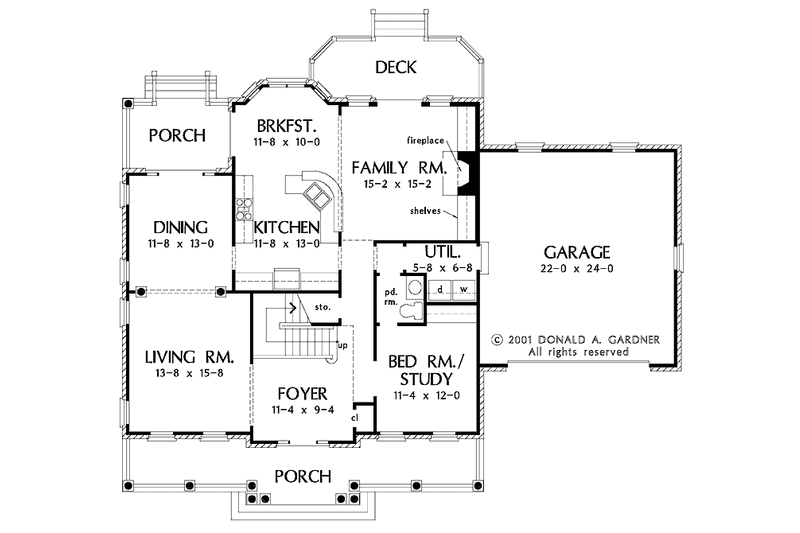 House Blueprint - Floor Plan - Main Floor for Country House Plan #929-652 - 4 bed, 2.5 bath