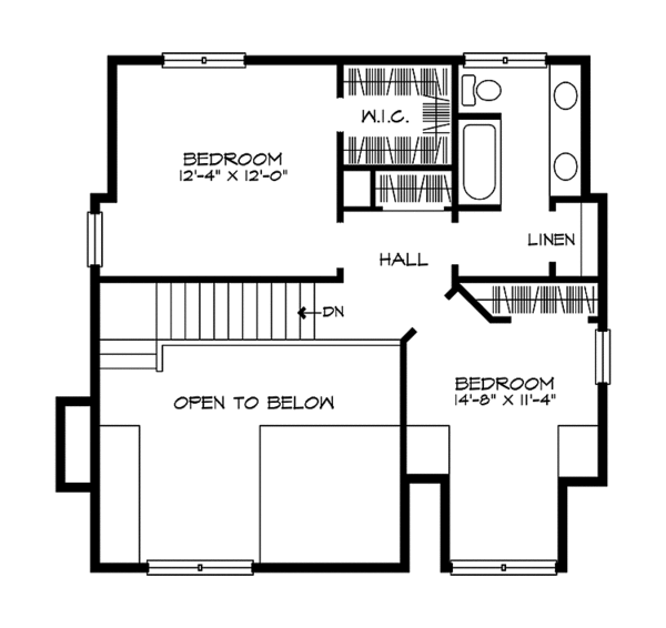 Architectural House Design - Country Floor Plan - Upper Floor Plan #140-176