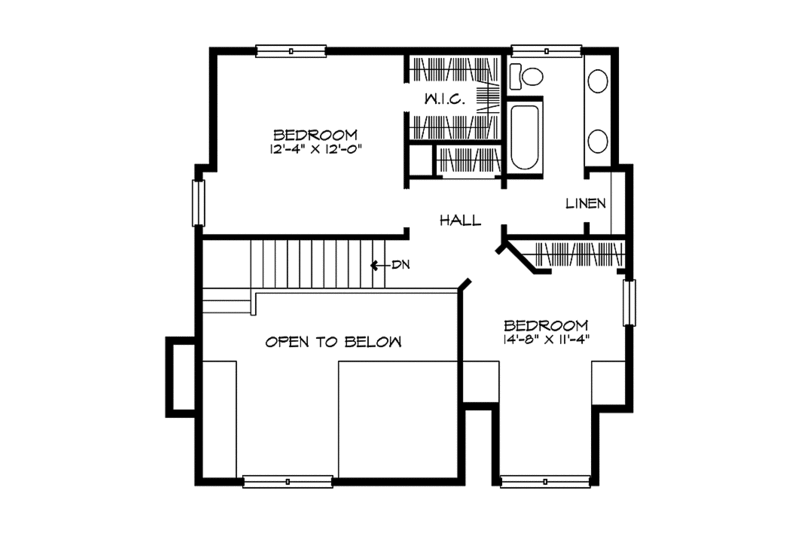 House Design - Floor Plan - Upper Floor for Country House Plan #140-176 - 3 bed, 2 bath