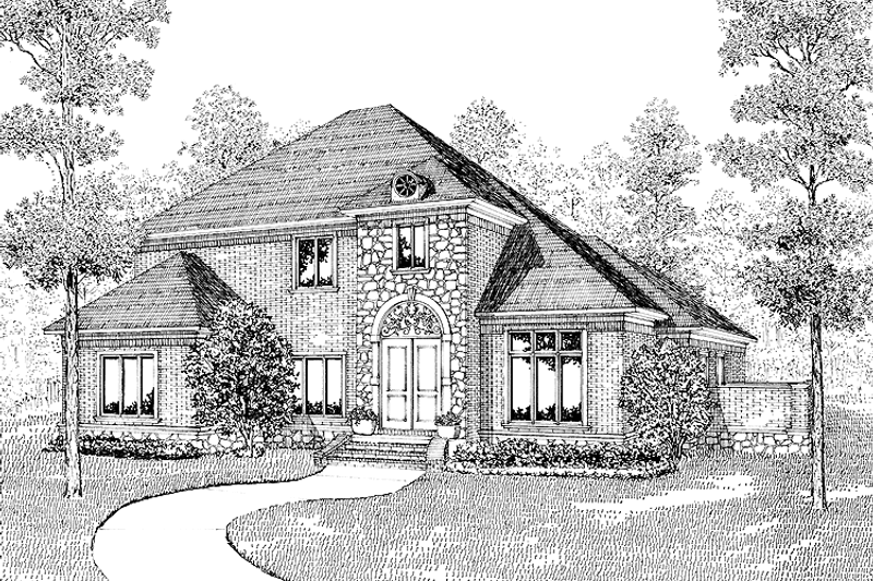 House Design - European Exterior - Front Elevation Plan #17-2715
