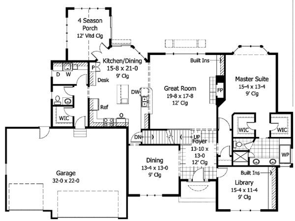 House Design - Traditional Floor Plan - Main Floor Plan #51-897