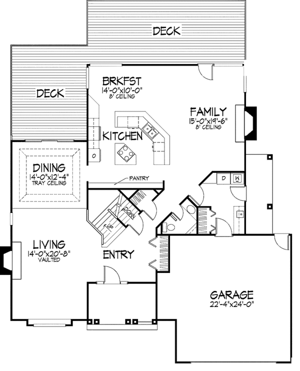 House Plan Design - European Floor Plan - Main Floor Plan #320-696