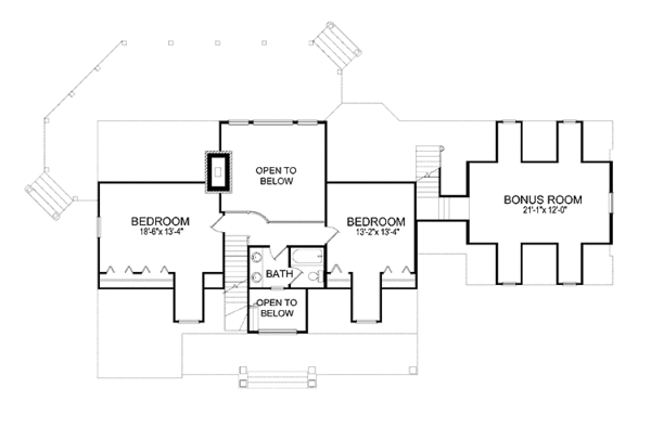 House Blueprint - Log Floor Plan - Upper Floor Plan #417-564