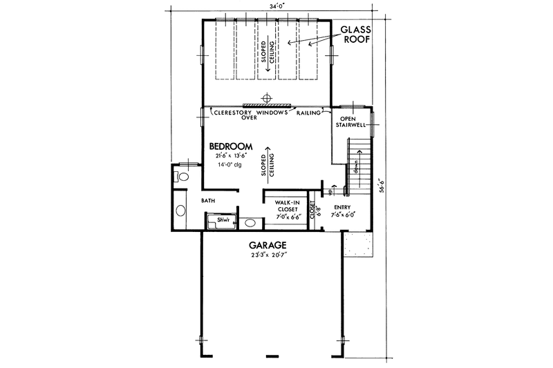 Home Plan - Floor Plan - Lower Floor for Contemporary House Plan #320-1189 - 2 bed, 2 bath