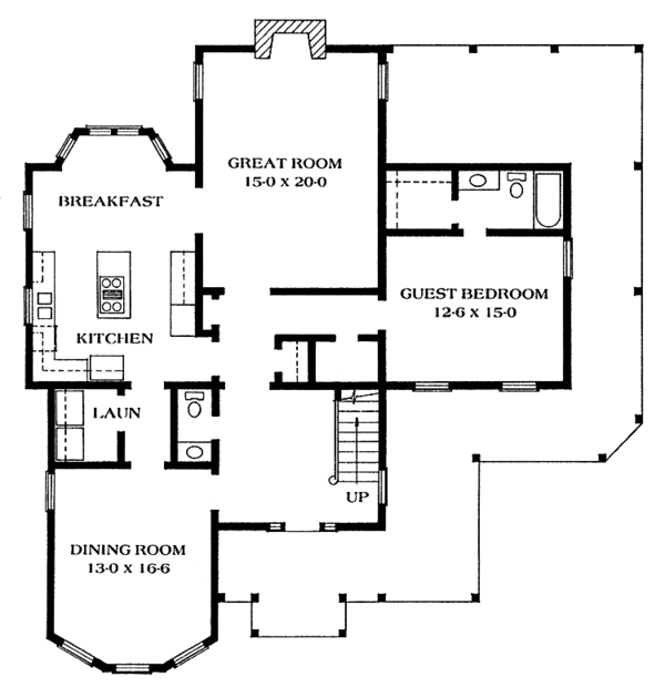 Dream House Plan - Victorian Floor Plan - Main Floor Plan #1014-37