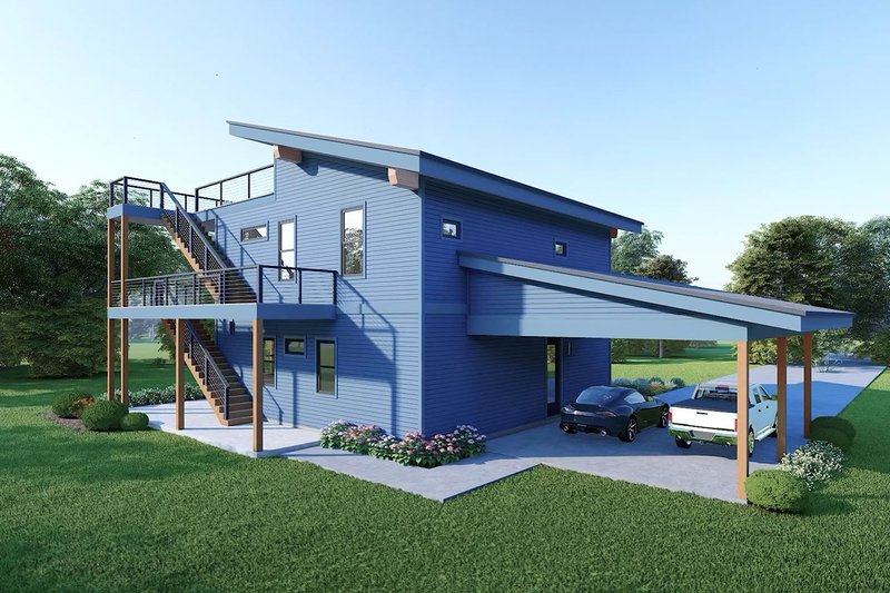 House Blueprint - Exterior - Rear Elevation for Contemporary House Plan #932-1334 - 3 bed, 2.5 bath
