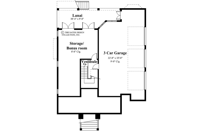 Home Plan - Floor Plan - Lower Floor for Mediterranean House Plan #930-143 - 3 bed, 2 bath