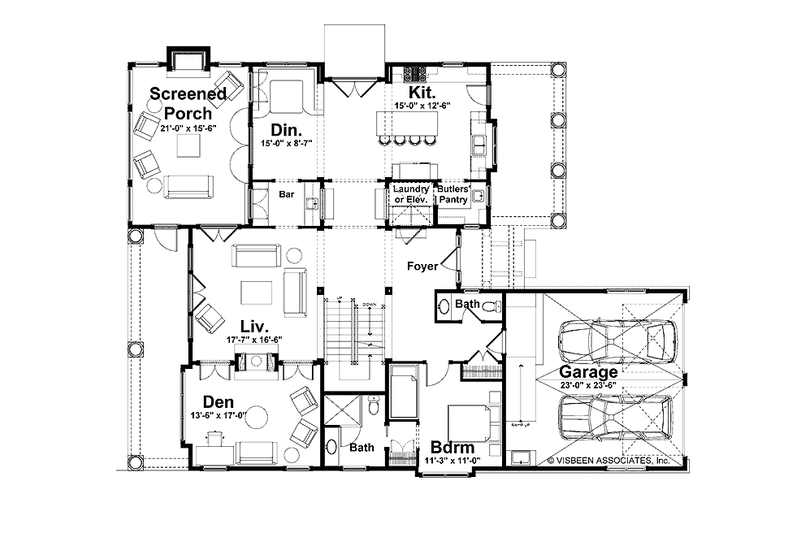 Dream House Plan - Floor Plan - Main Floor for Colonial House Plan #928-179 - 5 bed, 5.5 bath