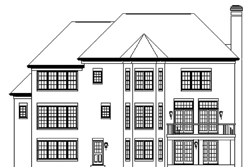 Home Plan - Exterior - Rear Elevation for Colonial House Plan #453-223 - 5 bed, 4.5 bath