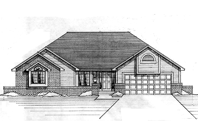 Architectural House Design - Exterior - Front Elevation 3 for Ranch House Plan #51-808 - 3 bed, 2 bath