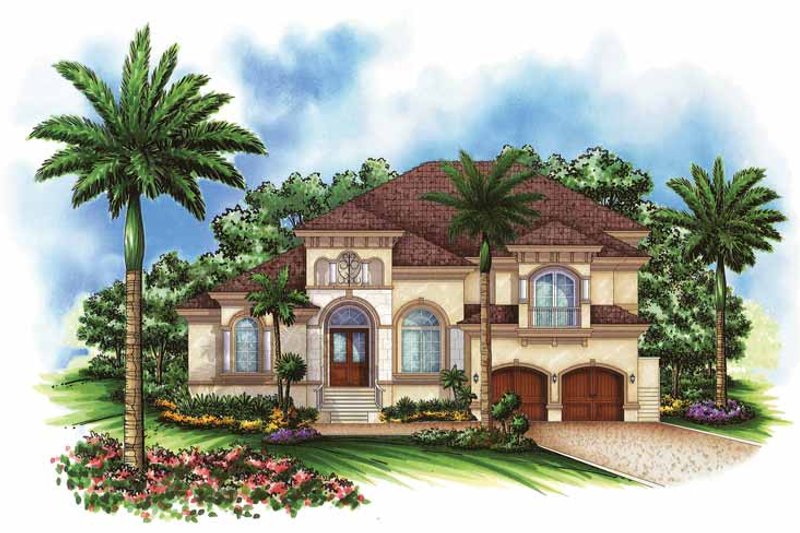 Architectural House Design - Mediterranean Exterior - Front Elevation Plan #1017-101