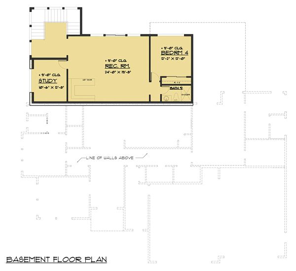 House Design - Prairie Floor Plan - Lower Floor Plan #1066-79