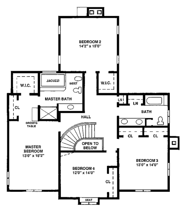 Home Plan - European Floor Plan - Upper Floor Plan #1003-1